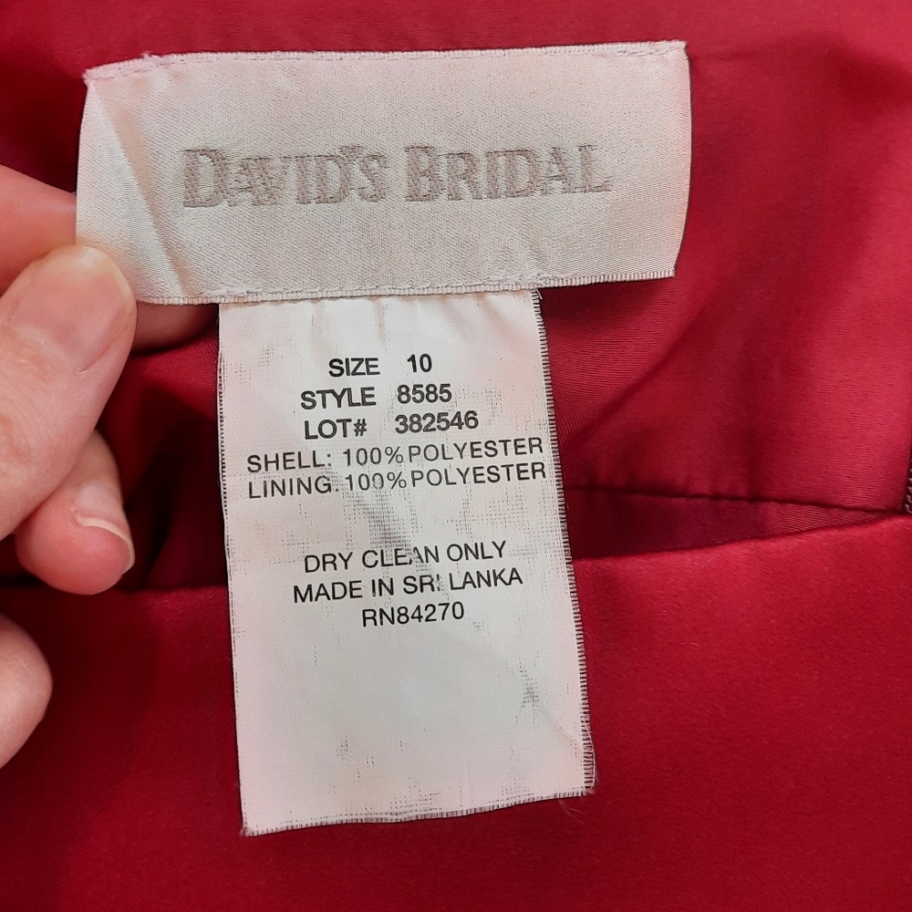 Davids Bridal Red Formal Holiday Party Dress - Picture 6 of 7